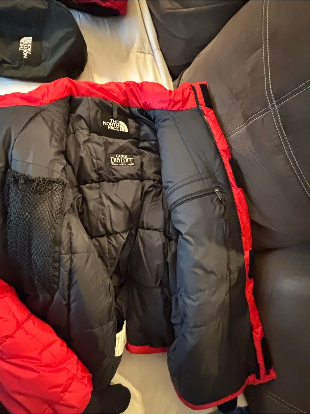 The North Face Red and Black Puffer Jacket. Mint 1996 Gore Dryloft, with hood